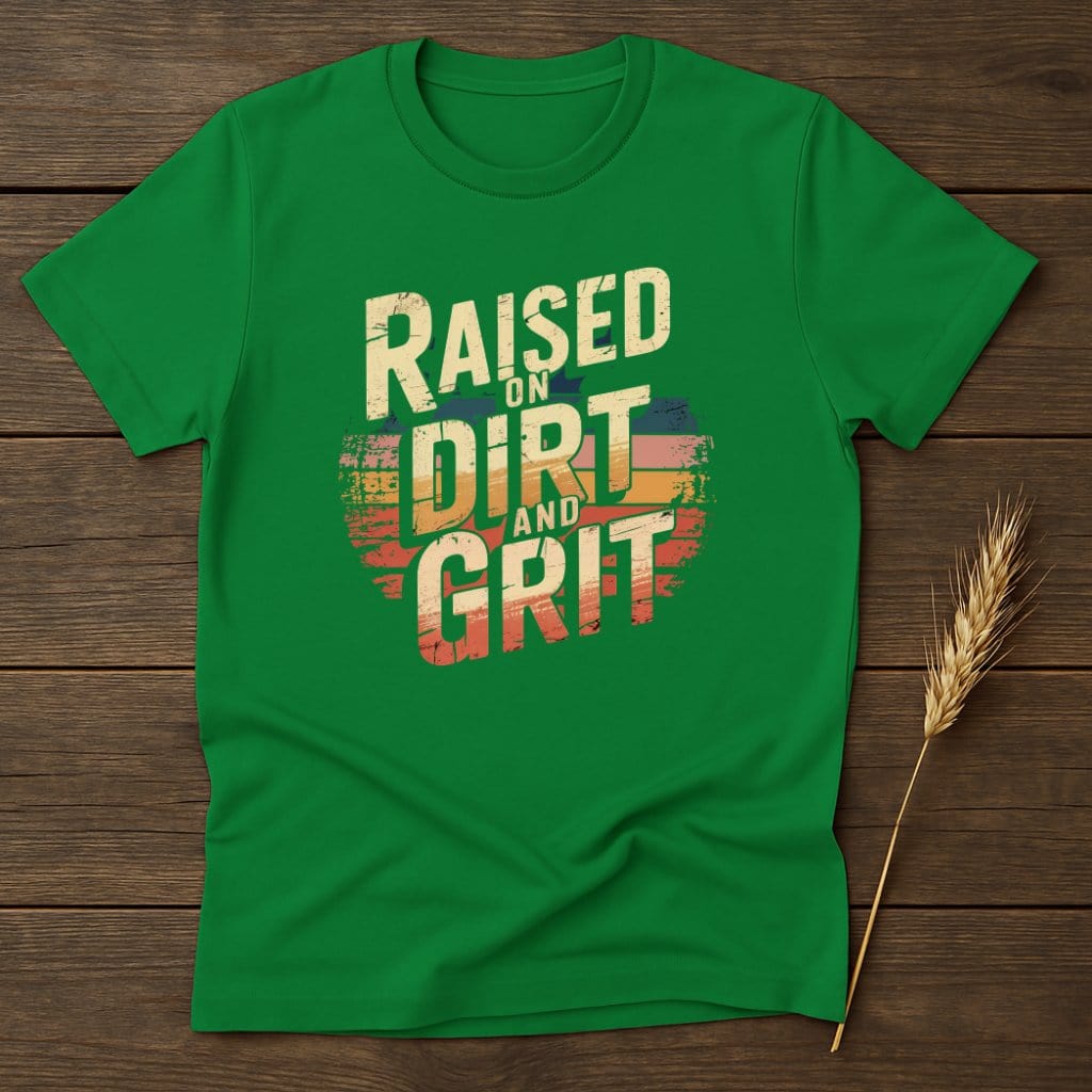 MyDesigns Physical Item S / Irish Green Raised On Dirt And Grit Retro T-Shirts