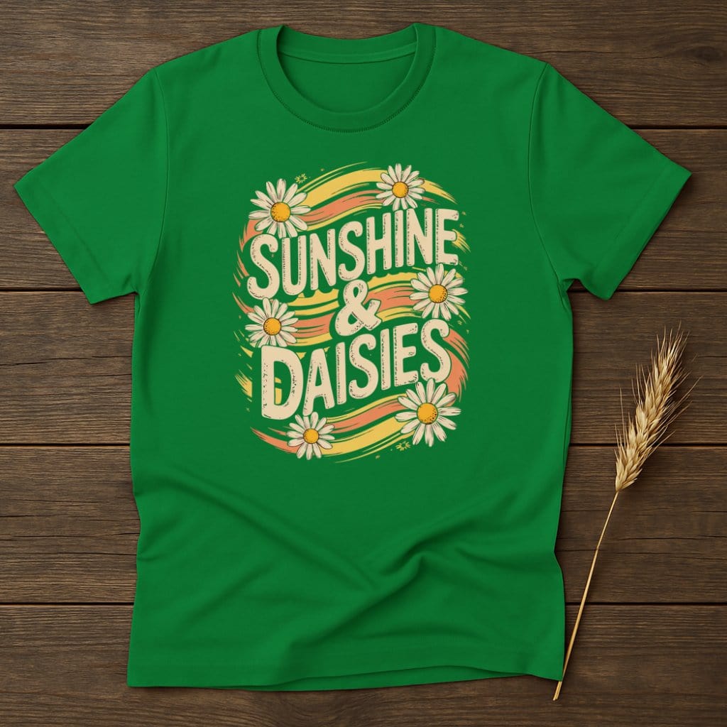 MyDesigns Physical Item S / Irish Green Sunshine and Daisies T-Shirt