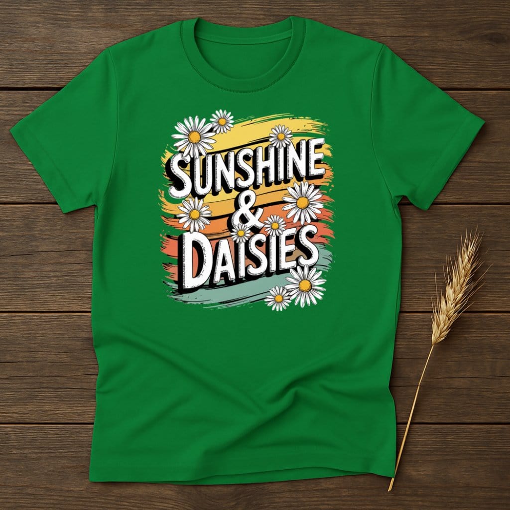MyDesigns Physical Item S / Irish Green Sunshine and Daisies T-Shirt