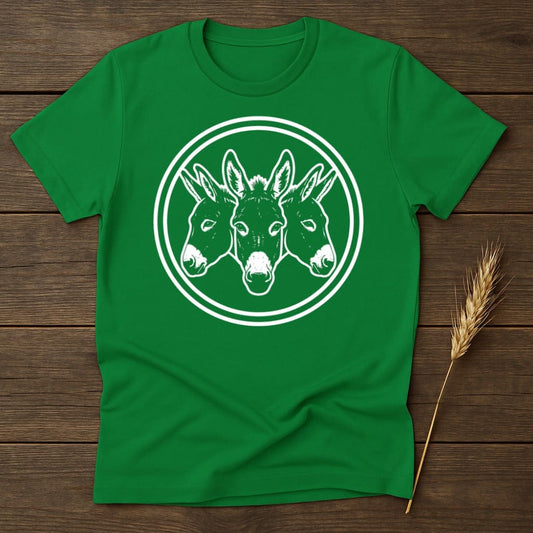 MyDesigns Physical Item S / Irish Green Three Headed Donkey T-Shirt