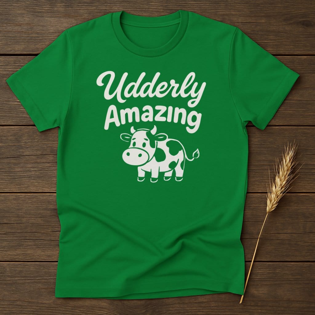 MyDesigns Physical Item S / Irish Green Udderly Amazing Cow T-Shirt