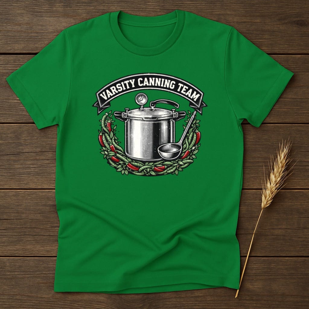 MyDesigns Physical Item S / Irish Green Varsity Canning Team T-Shirt