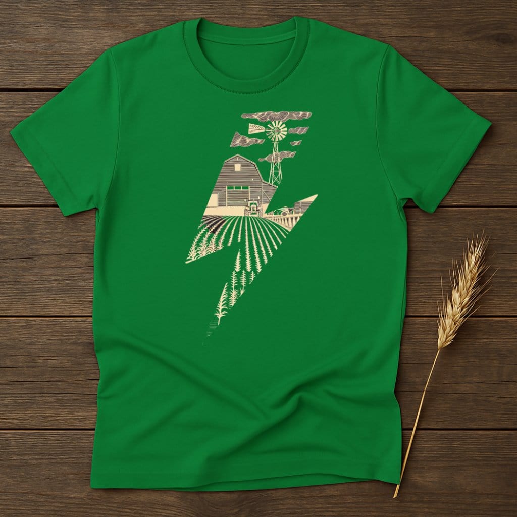 MyDesigns Physical Item S / Irish Green Vintage Farm Lightning Bolt T-Shirts