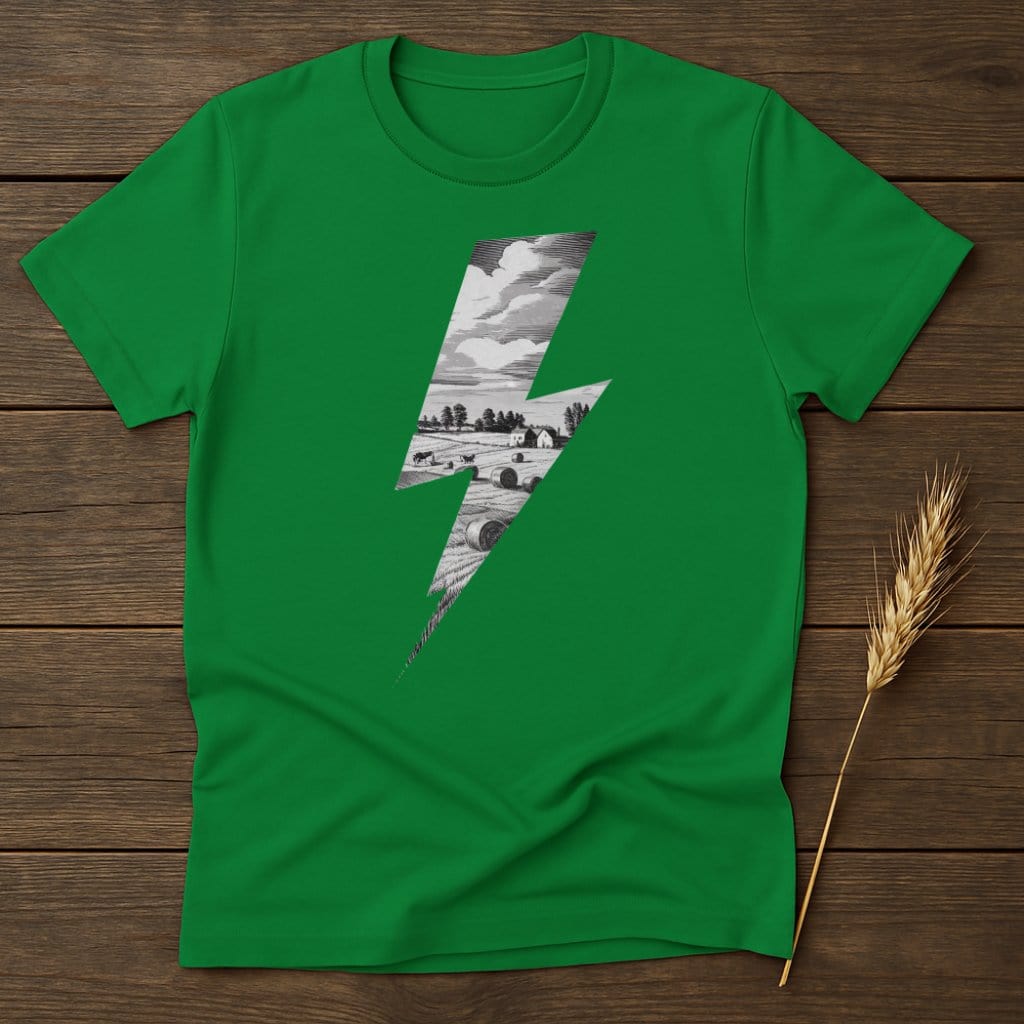 MyDesigns Physical Item S / Irish Green Vintage Farm Scene T-Shirts
