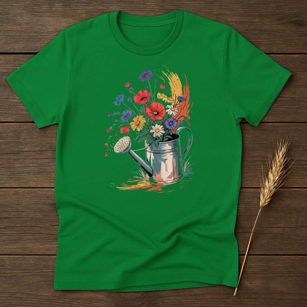 MyDesigns Physical Item S / Irish Green Watering Can With Flowers T-Shirt