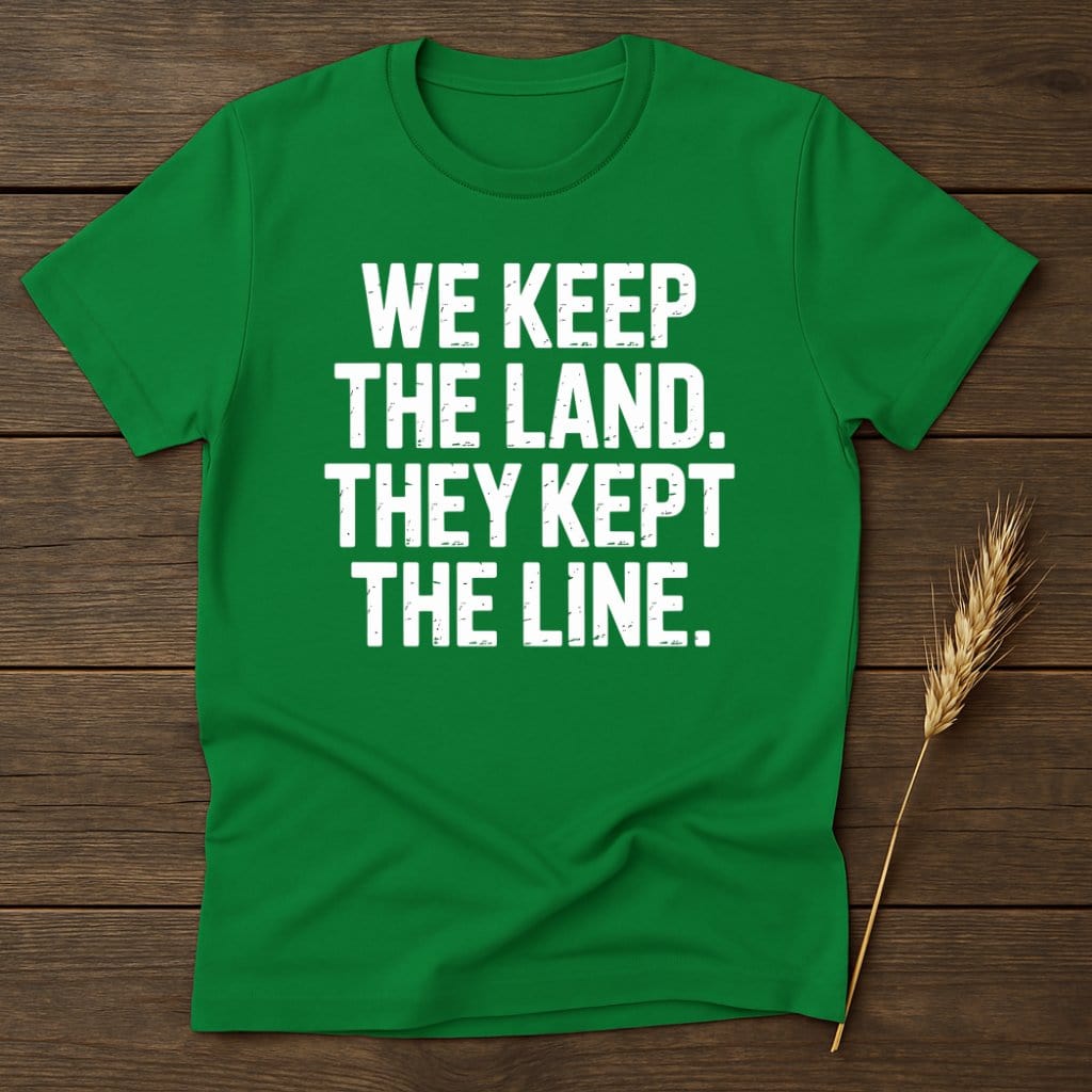MyDesigns Physical Item S / Irish Green We Keep The Land They Kept The Line T-Shirt