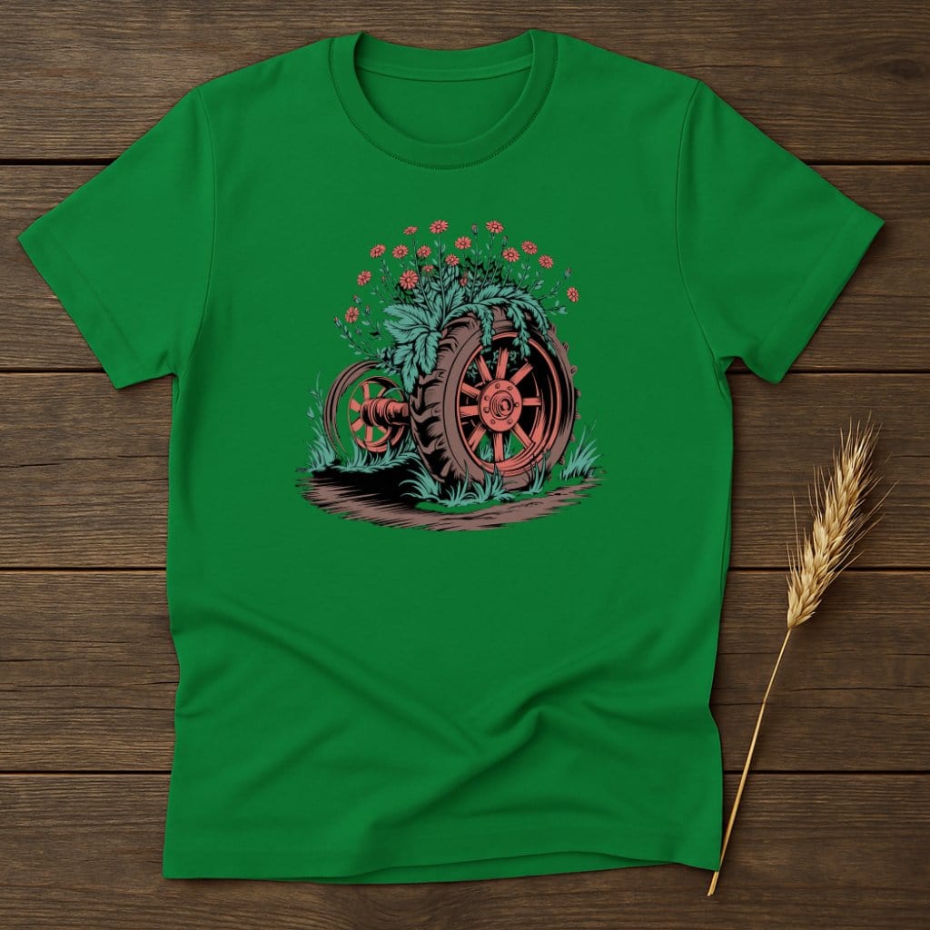 MyDesigns Physical Item S / Irish Green Wheel Flowers T-Shirt