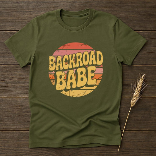 MyDesigns Physical Item S / Military Green Backroad Babe Retro T-Shirts