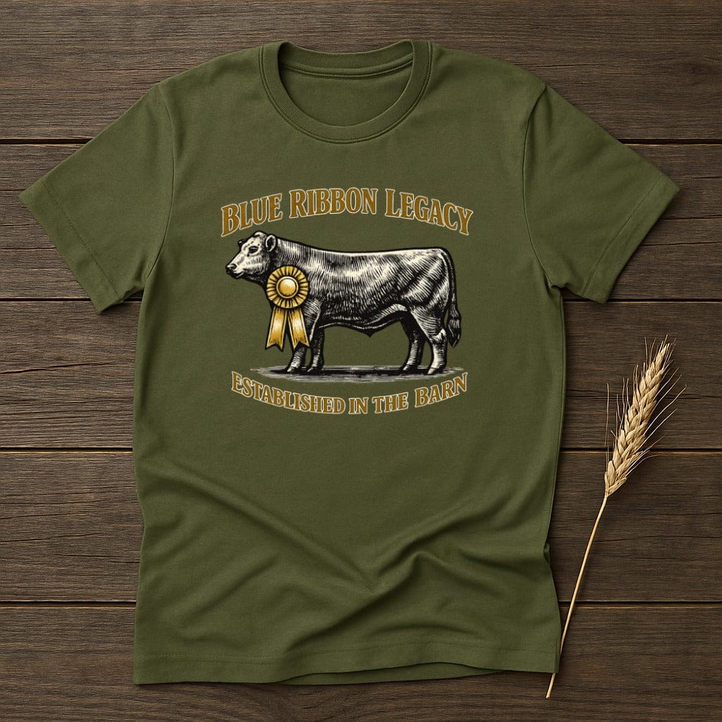 MyDesigns Physical Item S / Military Green Blue Ribbon Legacy T-Shirt