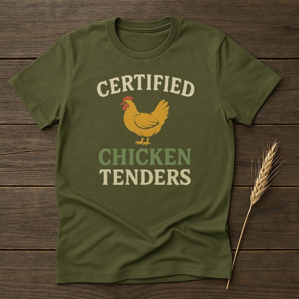 MyDesigns Physical Item S / Military Green Certified Chicken Tenders T-Shirt