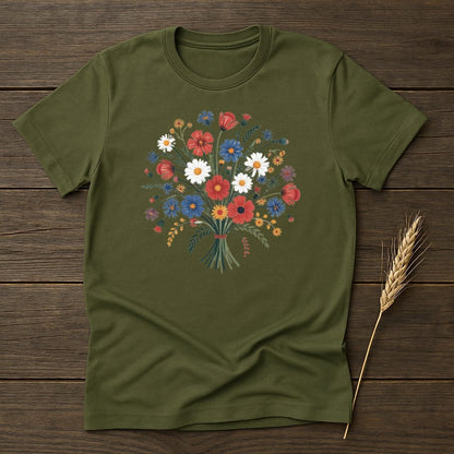 MyDesigns Physical Item S / Military Green Charming Bouquet T-Shirt