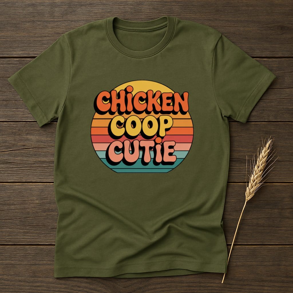 MyDesigns Physical Item S / Military Green Chicken Coop Cutie Retro T-Shirts