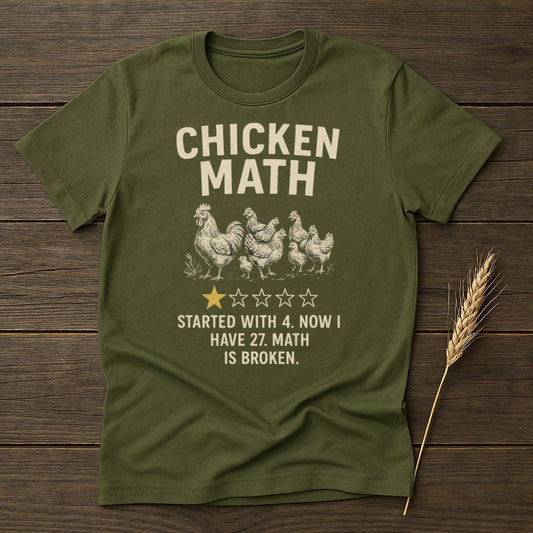 MyDesigns Physical Item S / Military Green Chicken Math Review T-Shirt
