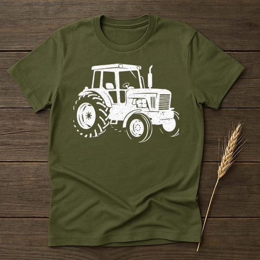 MyDesigns Physical Item S / Military Green Classic White Tractor T-Shirt