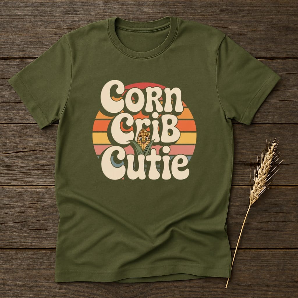 MyDesigns Physical Item S / Military Green Corn Crib Cutie Retro T-Shirts
