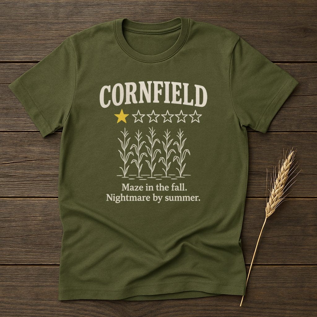MyDesigns Physical Item S / Military Green Cornfield Review T-Shirt