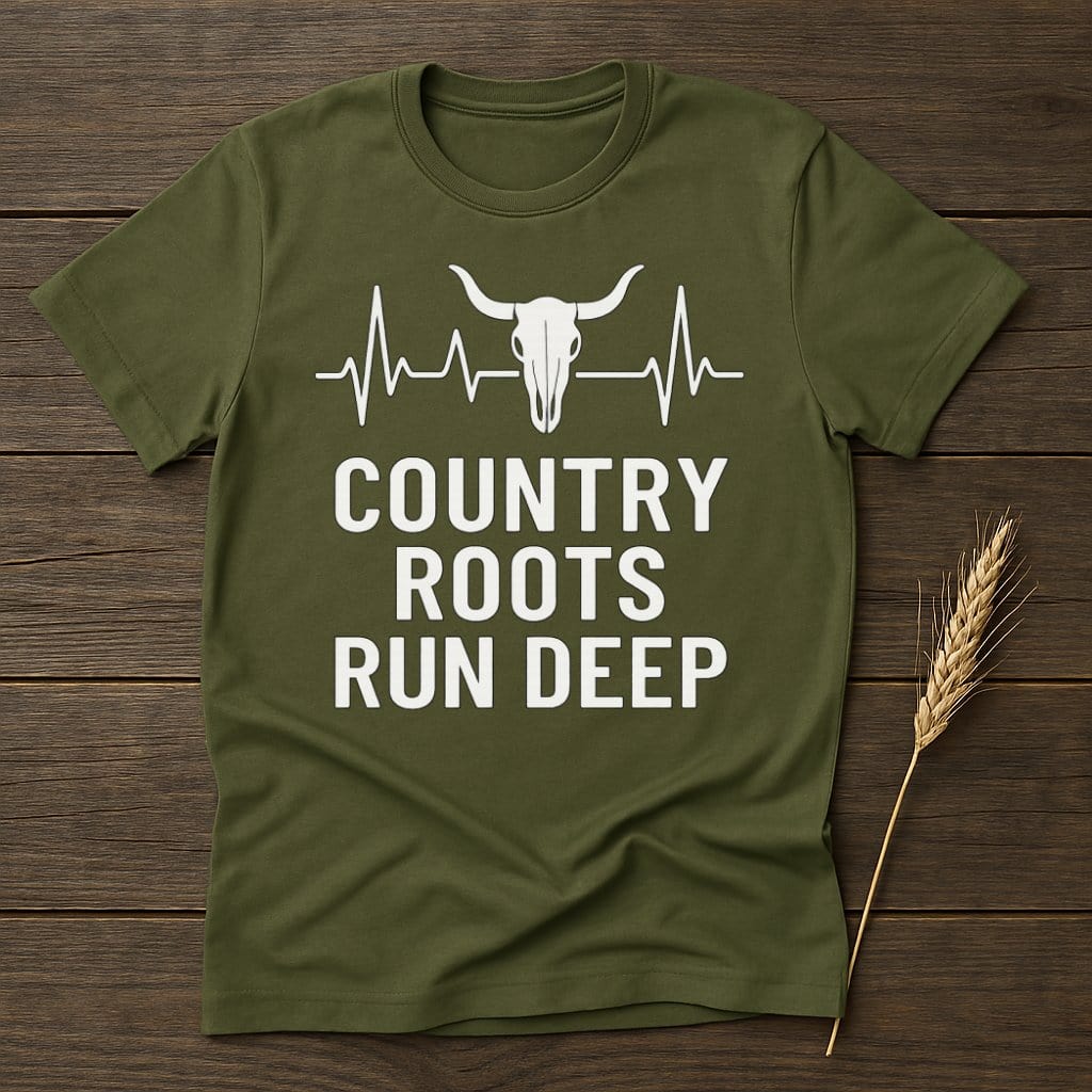 MyDesigns Physical Item S / Military Green Country Roots Run Deep T-Shirts