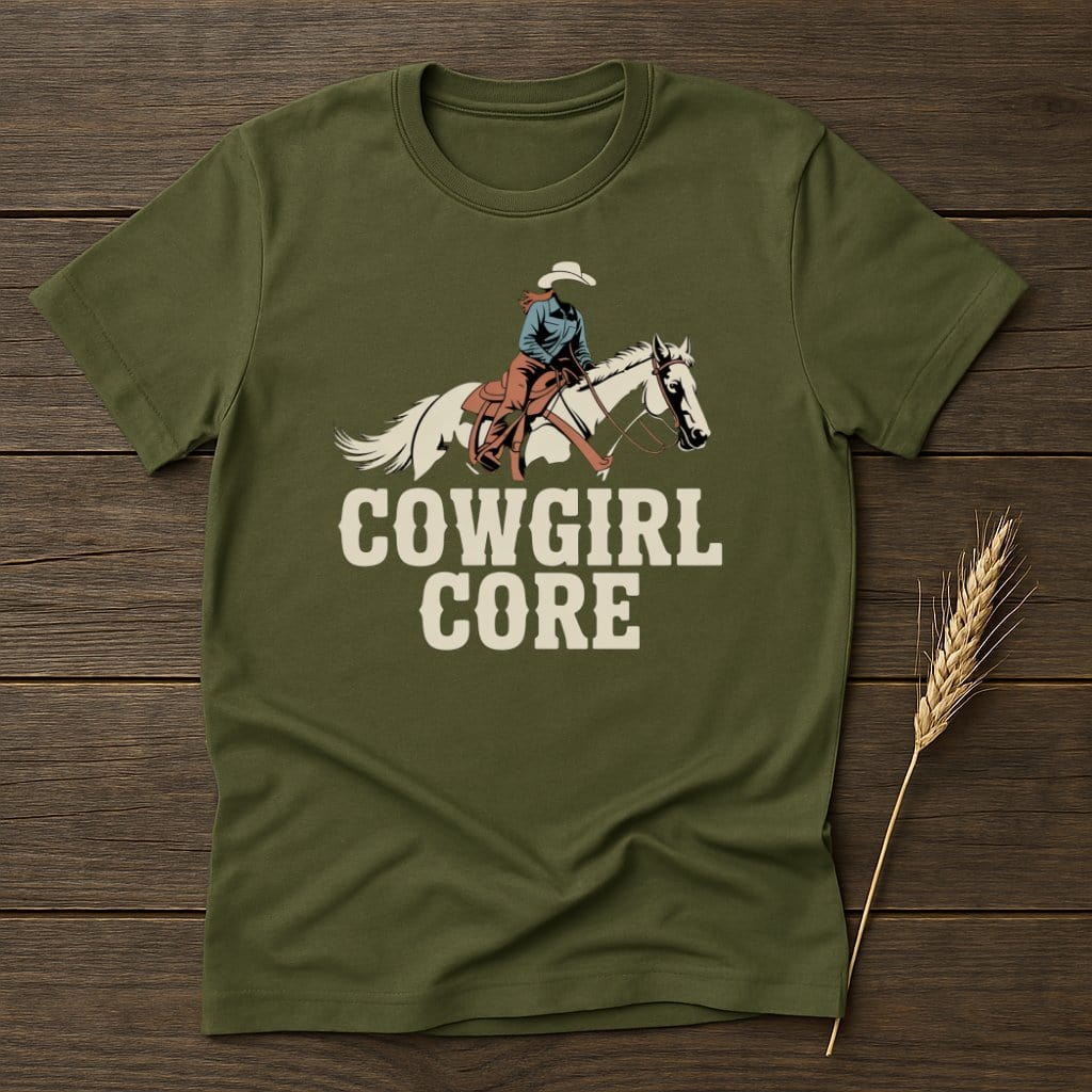 MyDesigns Physical Item S / Military Green Cowgirl Core T-Shirts