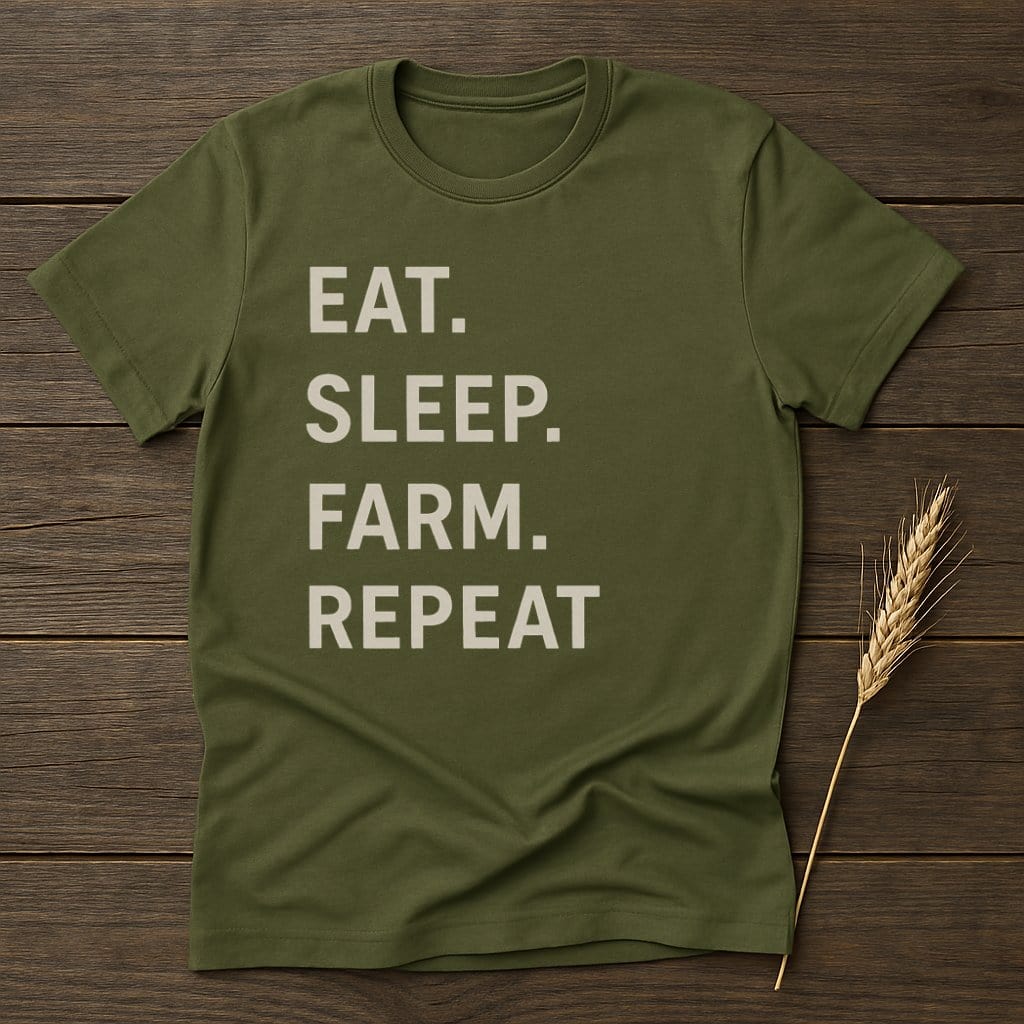 MyDesigns Physical Item S / Military Green Eat Sleep Farm Repeat T-Shirt