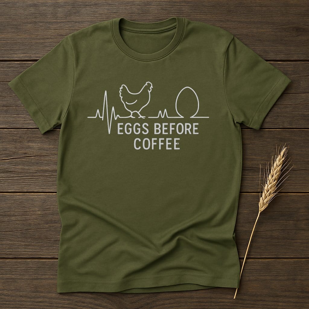 MyDesigns Physical Item S / Military Green Eggs Before Coffee T-Shirts