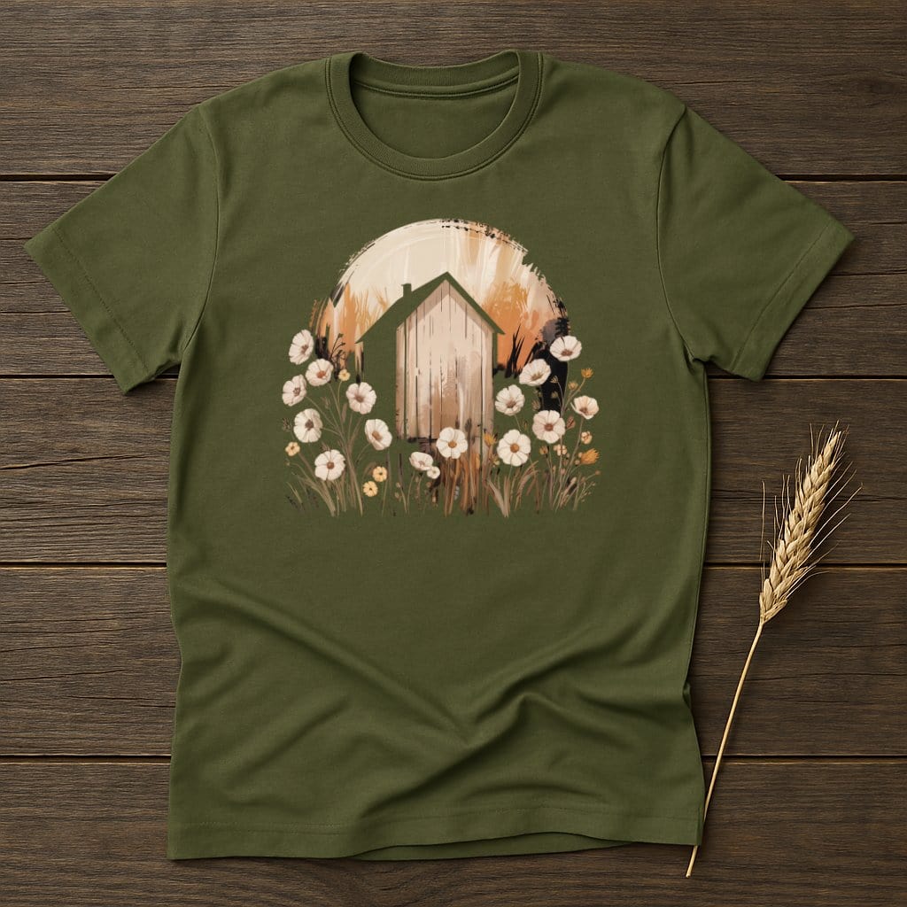 MyDesigns Physical Item S / Military Green Elegant Out House T-Shirt