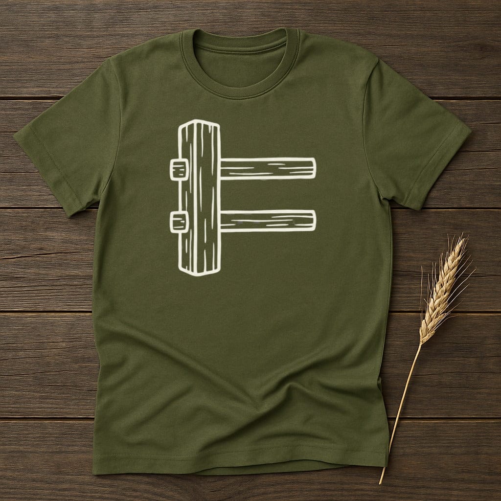MyDesigns Physical Item S / Military Green Farm Fence T-Shirt