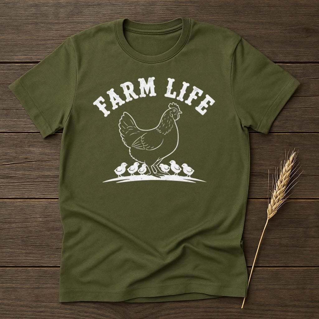MyDesigns Physical Item S / Military Green Farm Life Chicken T-Shirt