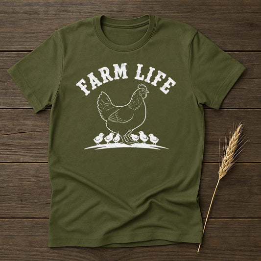 MyDesigns Physical Item S / Military Green Farm Life Chicken T-Shirt