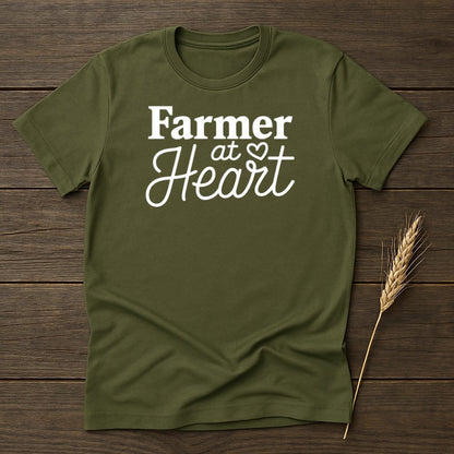 MyDesigns Physical Item S / Military Green Farmer at Heart T-Shirt