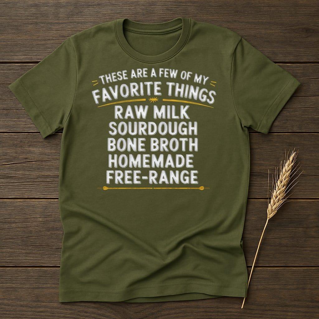 MyDesigns Physical Item S / Military Green Favorite Things Raw Milk Sourdough Bone Broth T-Shirts