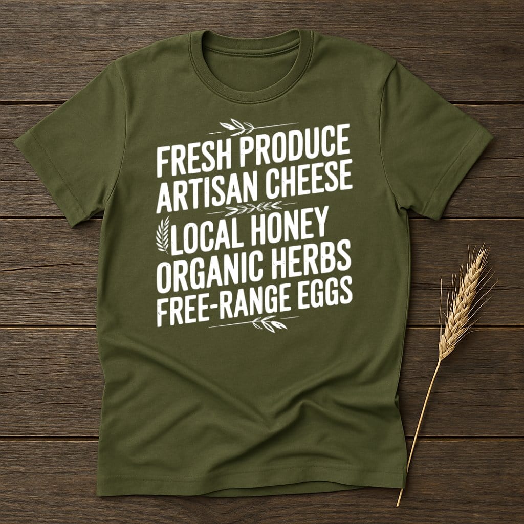 MyDesigns Physical Item S / Military Green Fresh Produce Artisan Cheese Design T-Shirts