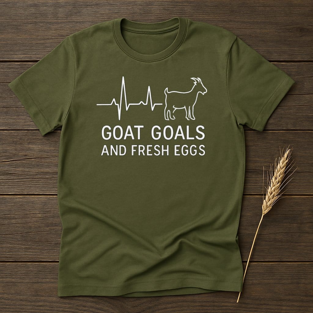 MyDesigns Physical Item S / Military Green Goat Goals And Fresh Eggs T-Shirts