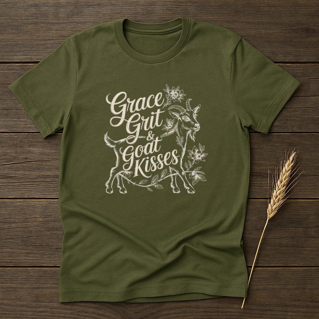 MyDesigns Physical Item S / Military Green Grace Grit and Goat Kisses T-Shirts