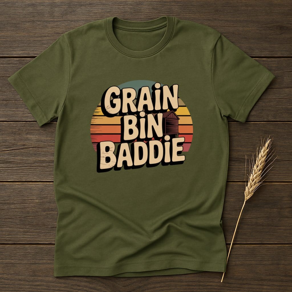 MyDesigns Physical Item S / Military Green Grain Bin Baddie Retro T-Shirts