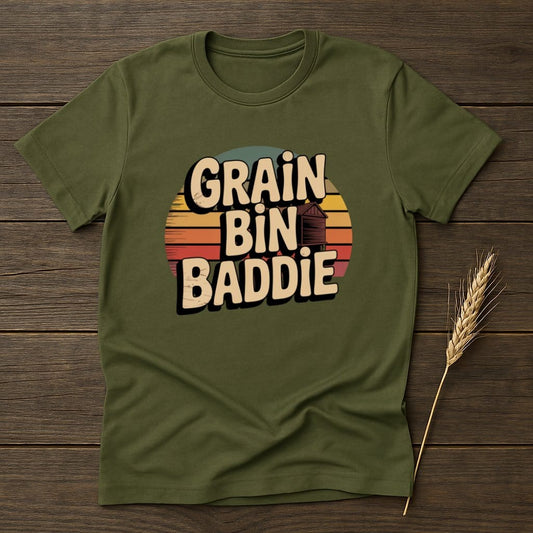 MyDesigns Physical Item S / Military Green Grain Bin Baddie Retro T-Shirts