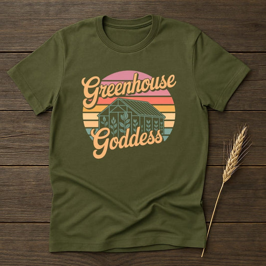 MyDesigns Physical Item S / Military Green Greenhouse Goddess Retro T-Shirts