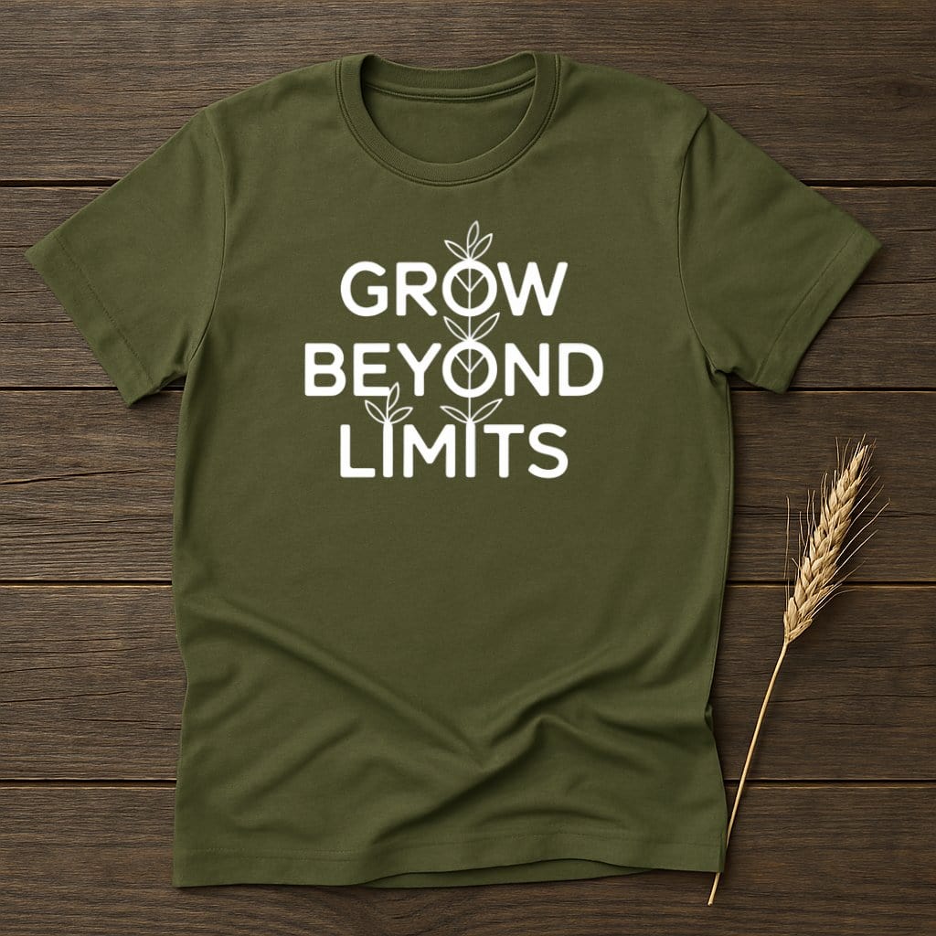 MyDesigns Physical Item S / Military Green Grow Beyond Limits T-shirt