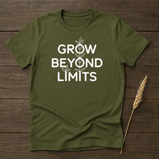 MyDesigns Physical Item S / Military Green Grow Beyond Limits T-shirt