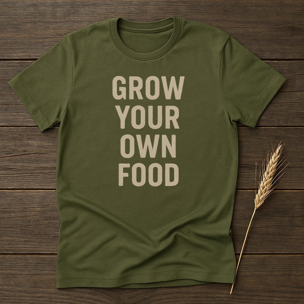 MyDesigns Physical Item S / Military Green Grow Your Own Food T-Shirt