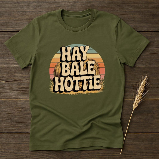 MyDesigns Physical Item S / Military Green Hay Bale Hottie Retro T-Shirts