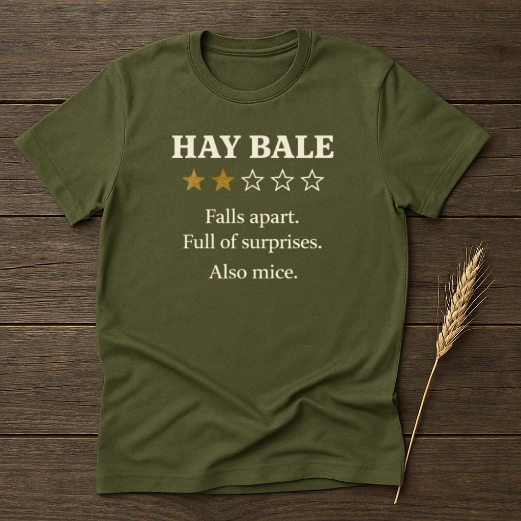 MyDesigns Physical Item S / Military Green Hay Bale Two Stars T-Shirt