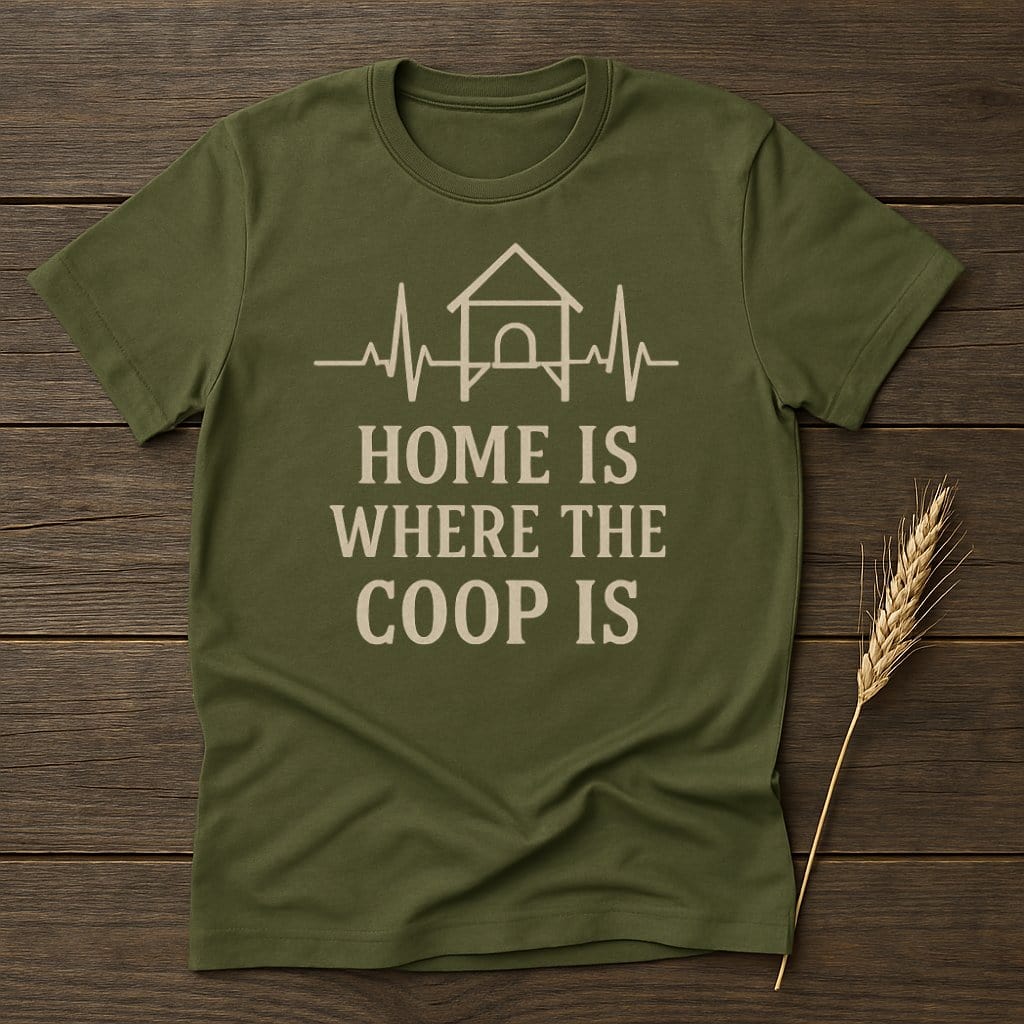 MyDesigns Physical Item S / Military Green Home Is Where The Coop Is T-Shirts
