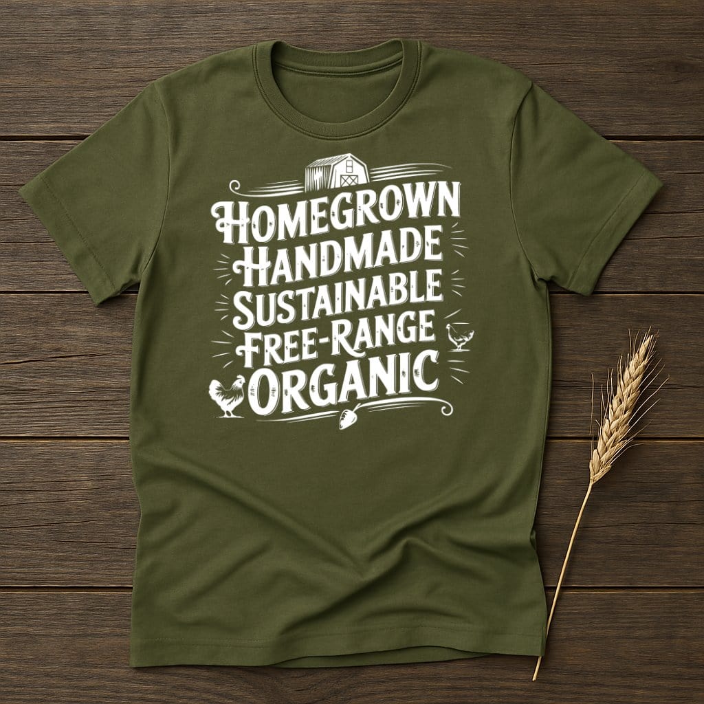 MyDesigns Physical Item S / Military Green Homegrown Handmade Sustainable Organic T-Shirts