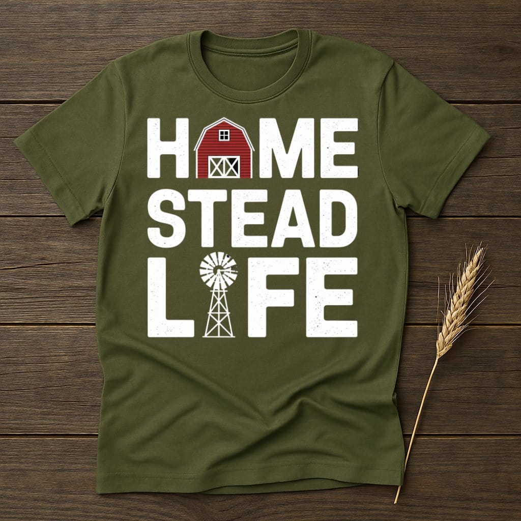 MyDesigns Physical Item S / Military Green Homestead Life T-Shirt