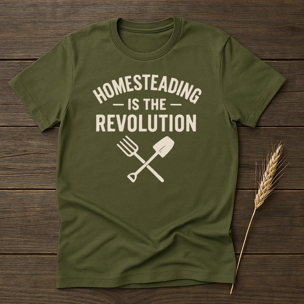 MyDesigns Physical Item S / Military Green Homesteading Is the Revolution T-Shirt