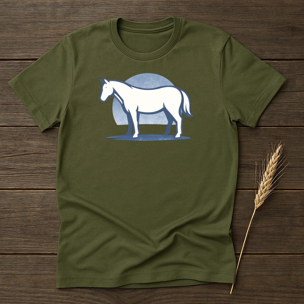 MyDesigns Physical Item S / Military Green Horse Artwork T-Shirt