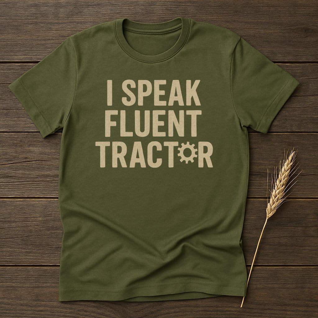 MyDesigns Physical Item S / Military Green I Speak Fluent Tractor T-Shirt