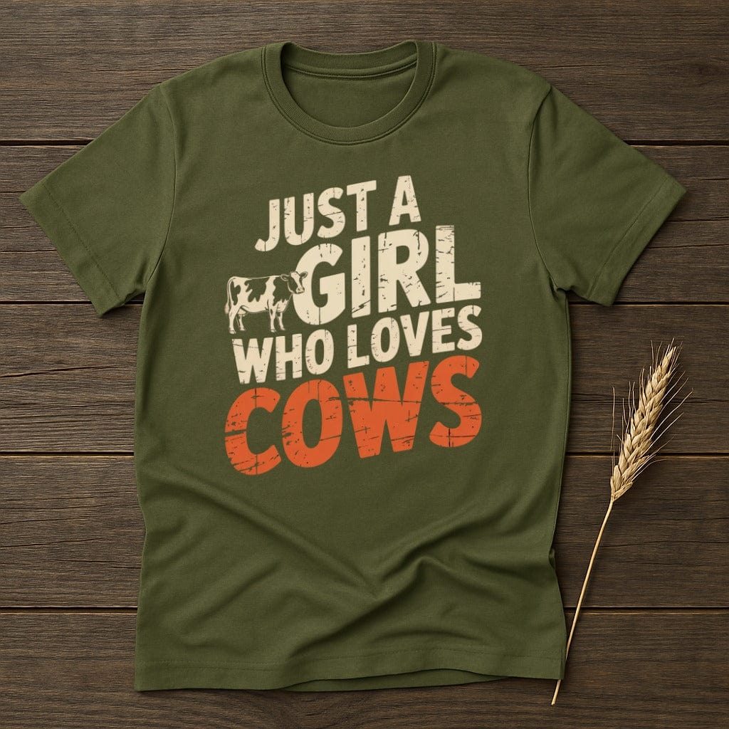 MyDesigns Physical Item S / Military Green Just a Girl Who Loves T-Shirt