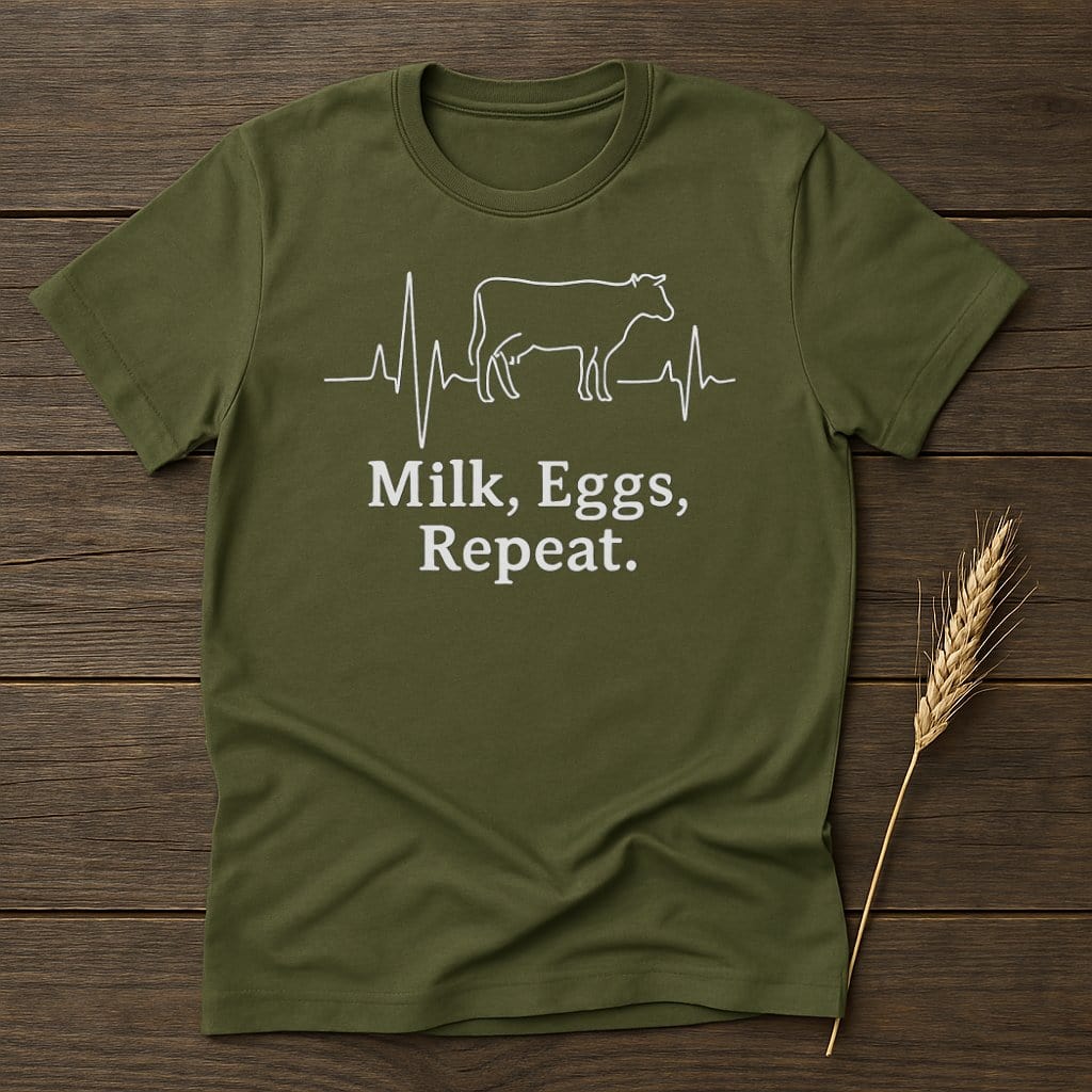 MyDesigns Physical Item S / Military Green Milk Eggs Repeat T-Shirts