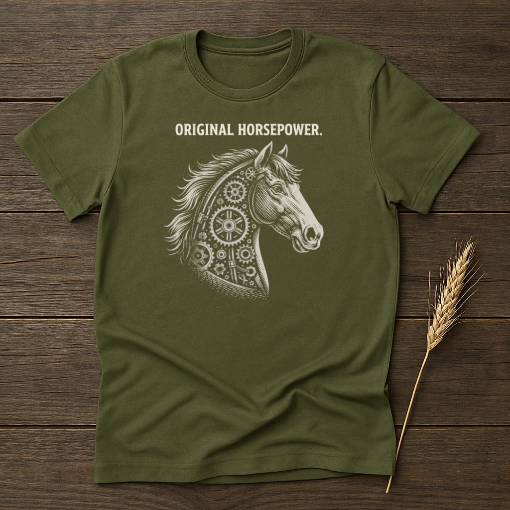 MyDesigns Physical Item S / Military Green Original Horsepower T-Shirt